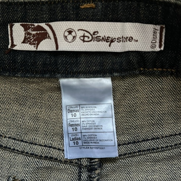 Vintage Disney Store Denim Tinkerbell Glitter Skirt Size 10 - Picture 5 of 7